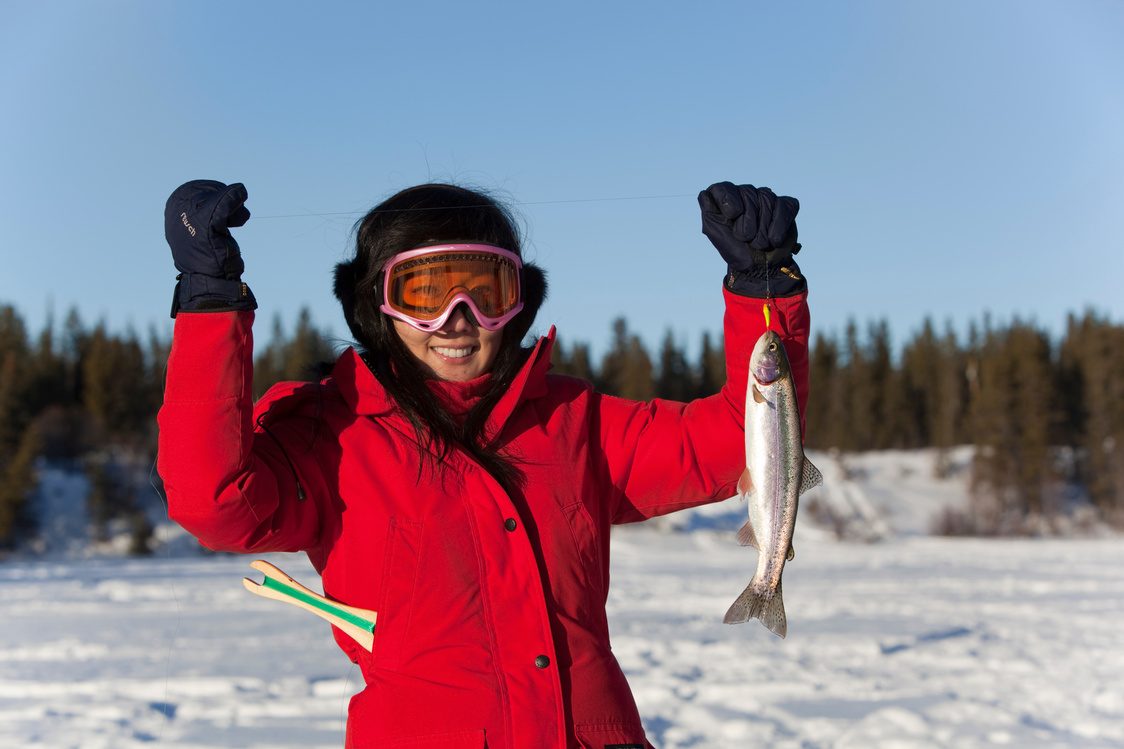 Ice fishing in the Yukon