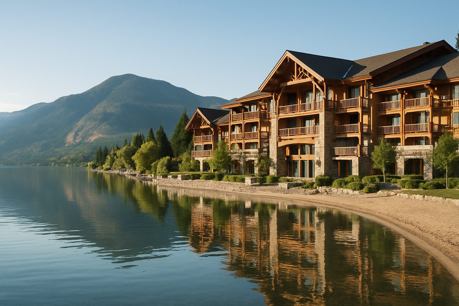 Lakeside lodge in the BC interior (illustration)