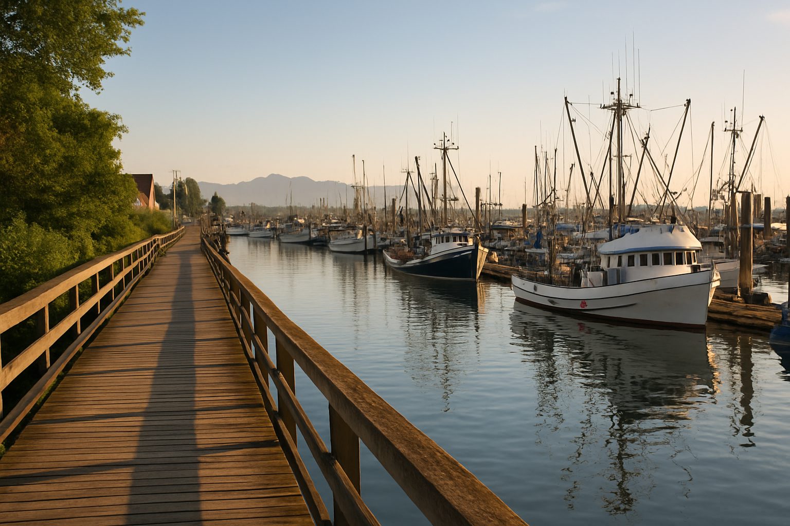 Steveston harbour, Richmond BC (illustration)